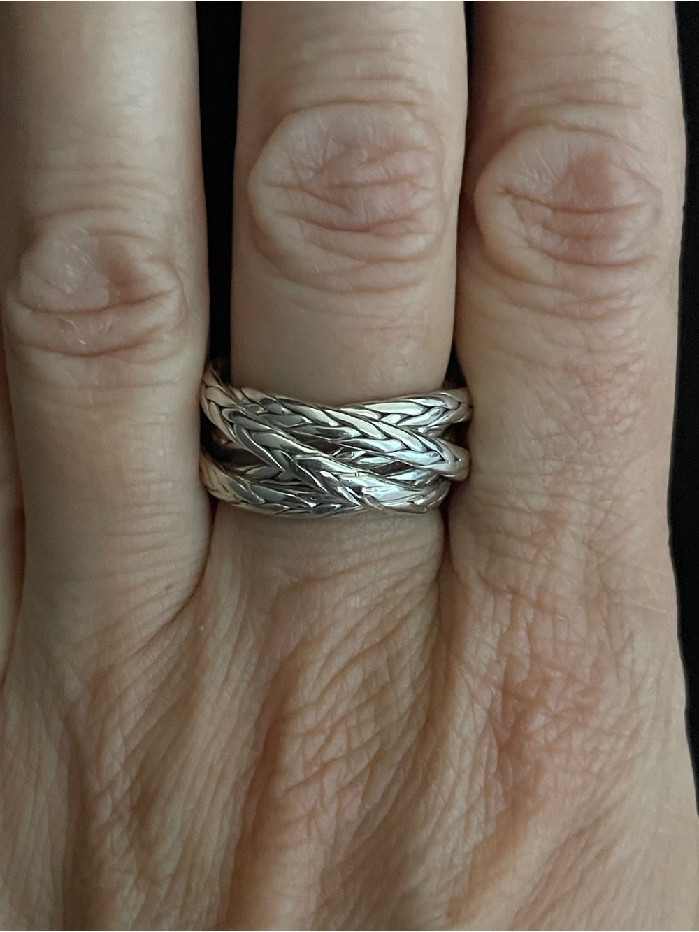 Samuel B. Braided Feather Ring in Sterling Silver
